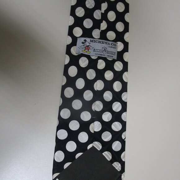 Mickey & Co Disney Gothenberg Sweden Atlas Design Mens Silk Tie Italy Polka Dot - Picture 6 of 10